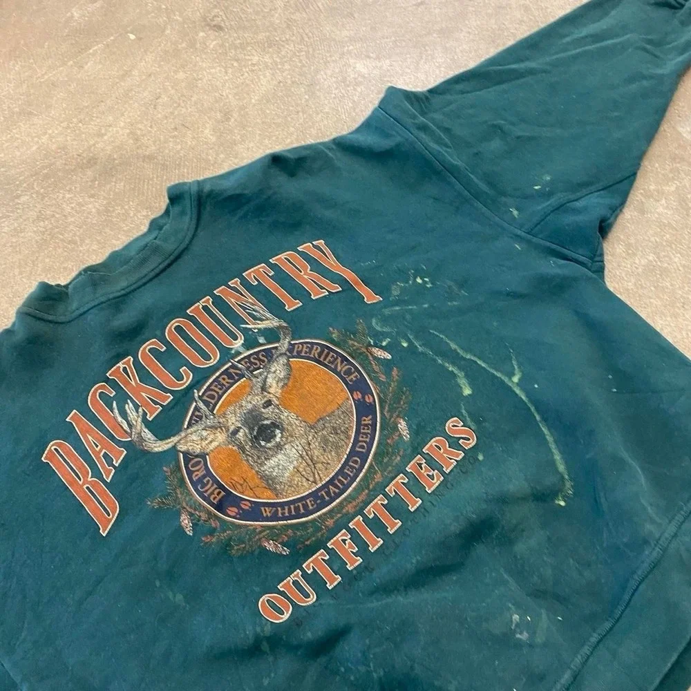 Vintage 90s Backcountry Outfitters Deer Nature Outdoors Hunting Crewneck Size XL